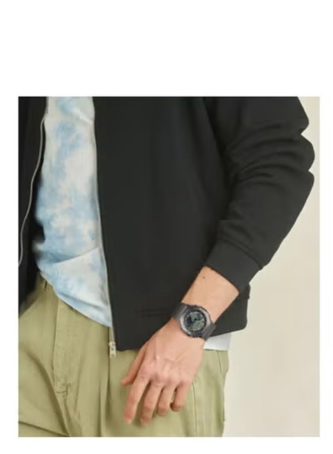 شوك ساعة كاسيو جي شوك للرجال باللون الأخضر، تناظرية/رقمية، التوقيت العالمي GM-2100B-3A - Image 3